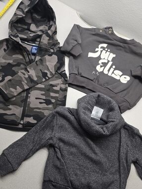 Baby Boy Clothing Bundle Gap Mini Rodini Sweater Hoodie Set 12-18M